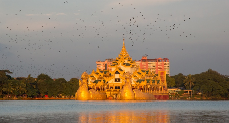 Karaweik Hall, Kandawgyi Lake, Yangon, Myanmar