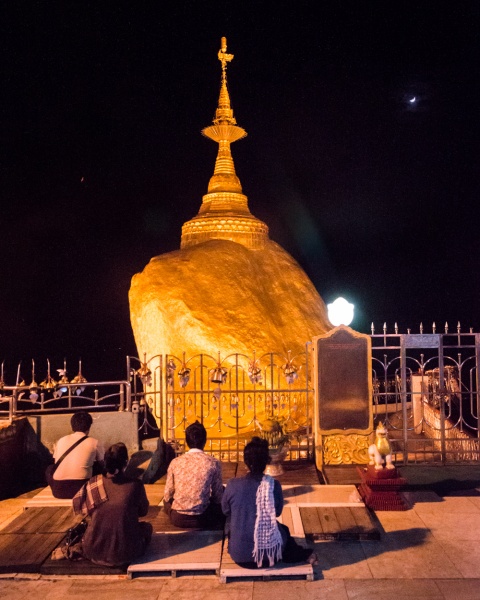 Night at the Golden Rock, Mt. Kyaiktiyo, Myanmar