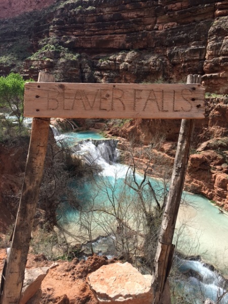 Beaver Falls Sign, Havasu Canyon, Arizona wędrując Wheatleys