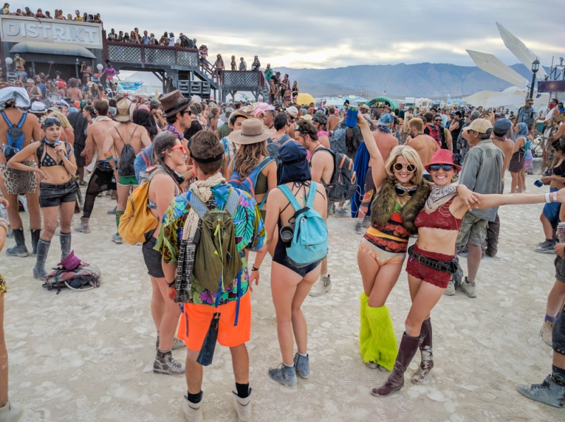 Burning Man First Time: Burning Man Tips for First-Timers: Distrikt party at Burning Man by Wandering Wheatleys