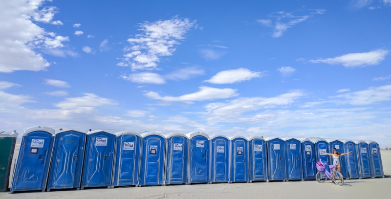 Burning Man First Time: Burning Man Tips for First-Timers: Porta-potties at Burning Man by Wandering Wheatleys