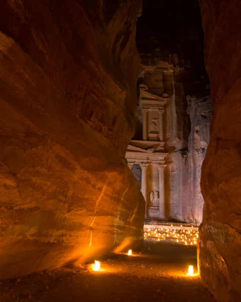 Guide to the Lost City of Petra, Jordan: The Siq at Petra by Night, Petra, Jordan by Wandering Wheatleys