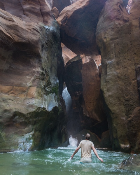 Waterfall in Wadi Mujib, Jordan by Wandering Wheatleys
