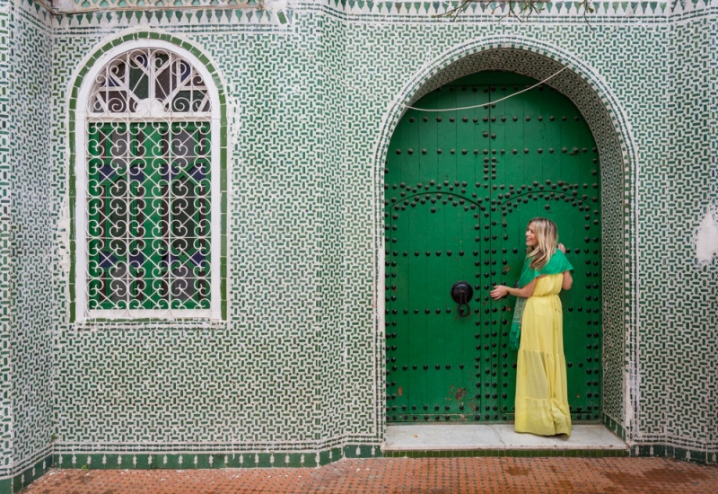 Green Mosque Doorway in Chefchaouen, Morocco by Wandering Wheatleys