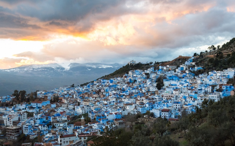 Sunset over Chefchaouen, Morocco by Wandering Wheatleys