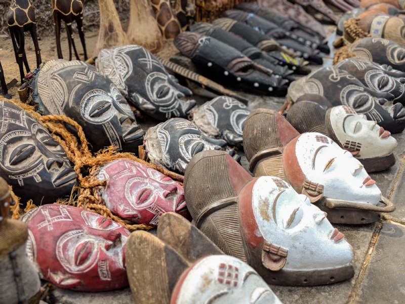 Swakopmund Namibia: The Best Things to Do in Swakopmund: African Masks in Swakopmund, Namibia by Wandering Wheatleys