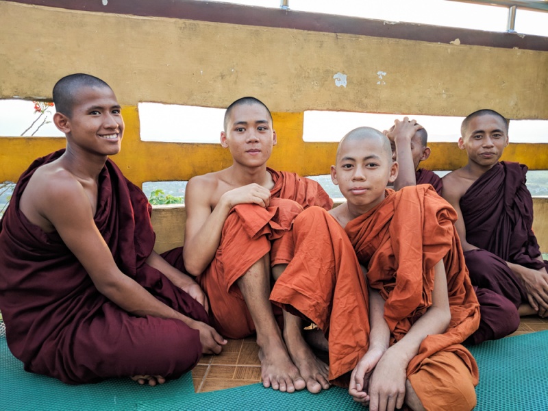 Best Things to do in Mandalay, Myanmar: Young Monks at Mandalay Hill