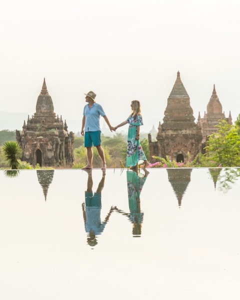 Top Myanmar Destinations: The Best Places to Visit in Myanmar: Pagoda Reflection in Bagan, Myanmar