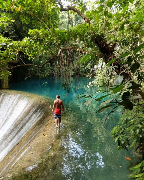 Cebu Waterfalls: Waterfalls in Cebu, Philippines: Third Level of Kawasan Falls, Cebu, Philippines