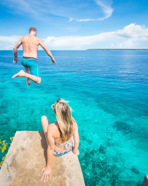 Siquijor Island Philippines: Things to do on Siquijor Island: Cliff Jumping at Salagdoong Beach, Siquijor, Philippines