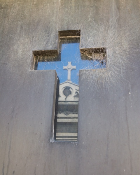 Cross Reflection in La Recoleta Cemetery, Buenos Aires, Argentina