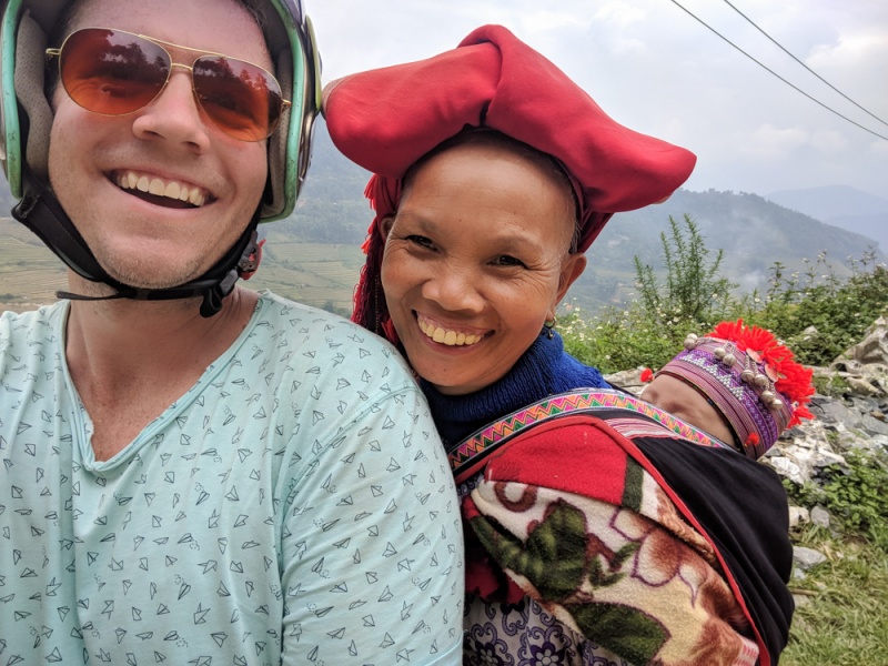 Trekking in Sapa, Vietnam: Sapa Trekking: Motorbike ride with Dao lady