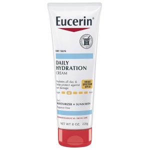 Essential Travel Beauty Products: Eucerin Daily Hydration Cream with SPF 30