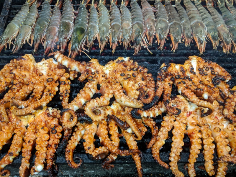 How to Order and Eat Snail, Shellfish, and Seafood in Vietnam: Grilled Octopus - Bach Tuoc Nuong