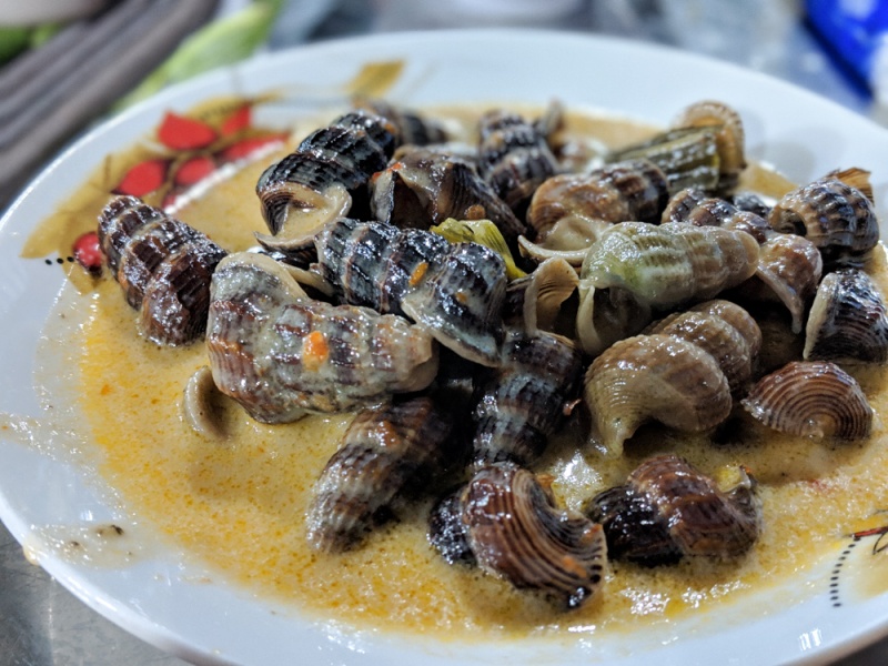 How to Order and Eat Snail, Shellfish, and Seafood in Vietnam: Mud Crawler Snails in Coconut Curry