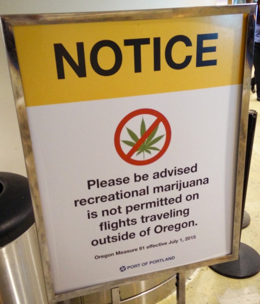 Things to Know Before Visiting the United States of America (USA): Marijuana Sign in the Portland Airport