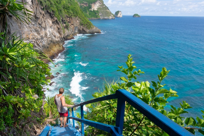 Best Things to do on Nusa Penida, Bali, Indonesia: Peguyangan Waterfall (Blue Stairs)