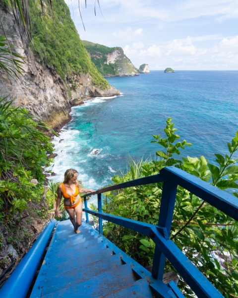 Guide to Nusa Penida Island, Bali - Things to Know & Tips for Visiting: Blue Stairs at Peguyangan Waterfall