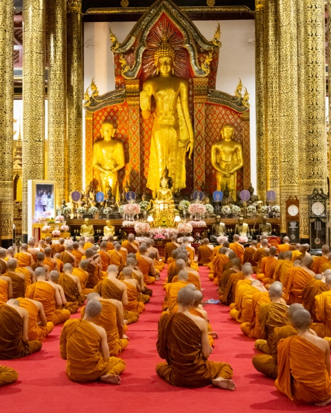 2 Weeks in Thailand: Chiang Mai (Buddhist Monks Praying at Wat Chedi Luang)