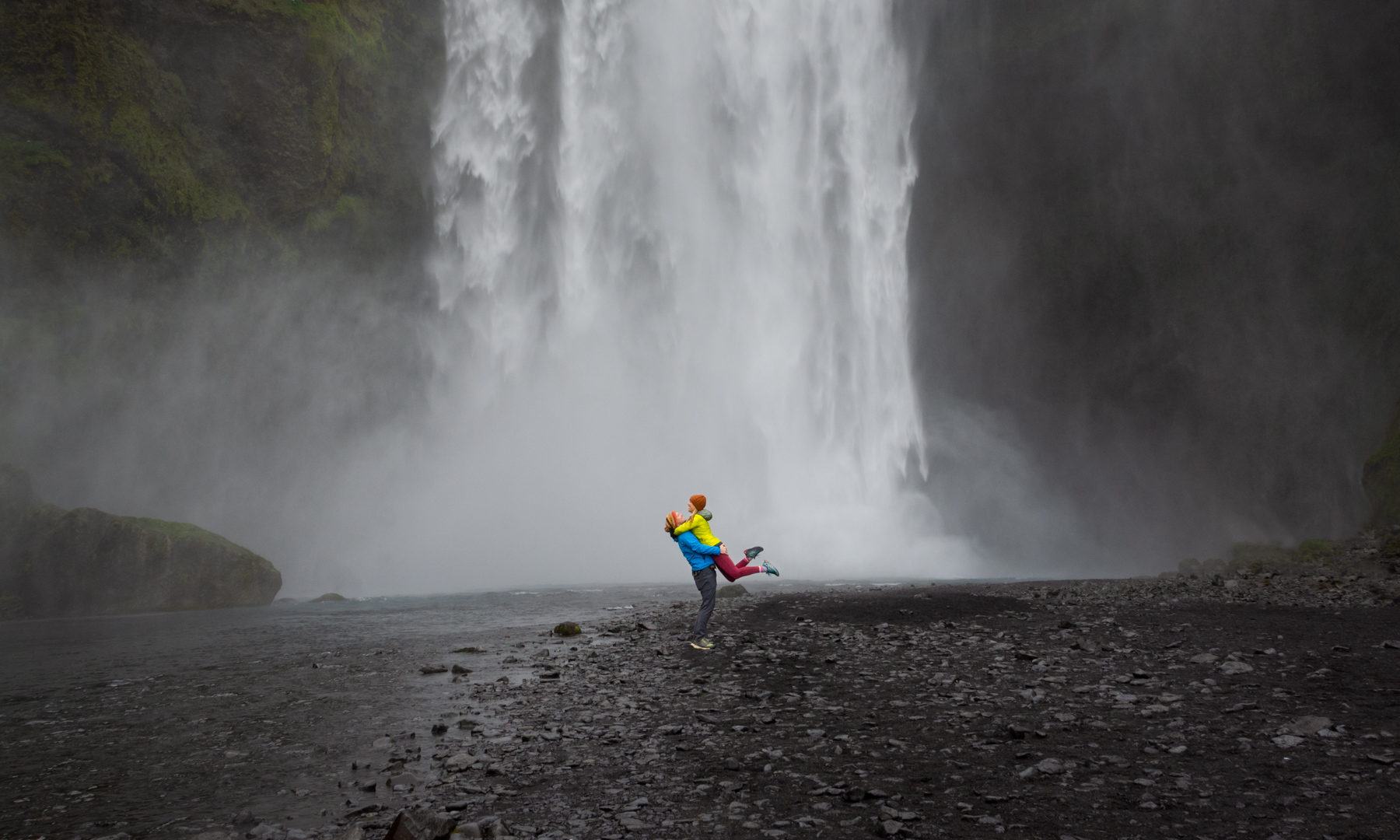 Nick Wheatley & Val Wheatleys Under a Waterfall in Iceland