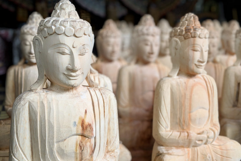 Best Travel Souvenir Ideas: Wooden Buddhas in Thailand
