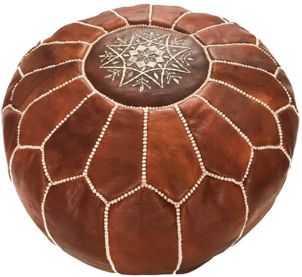 My Favorite Travel Treasures: Moroccan Leather Pouf Ottoman