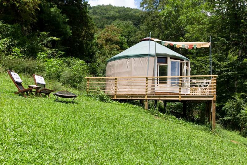 Unique Asheville Airbnbs: Glamping Yurt