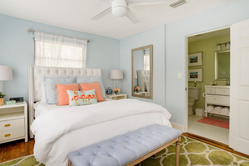 Cool Airbnbs near Disney World: Retro Palm Beach Style Boudoir
