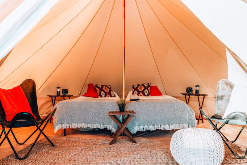 Best Airbnbs near Yellowstone National Park: Wander Camp Glmaping Tents