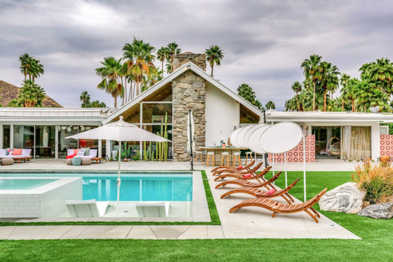 Best Airbnbs in Palm Springs, California: PS Aloha A-Frame Home with Pool