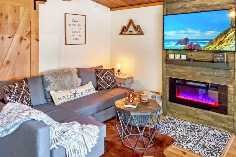Coolest Airbnbs in Big Bear, California: Love Shack Tiny Cabin