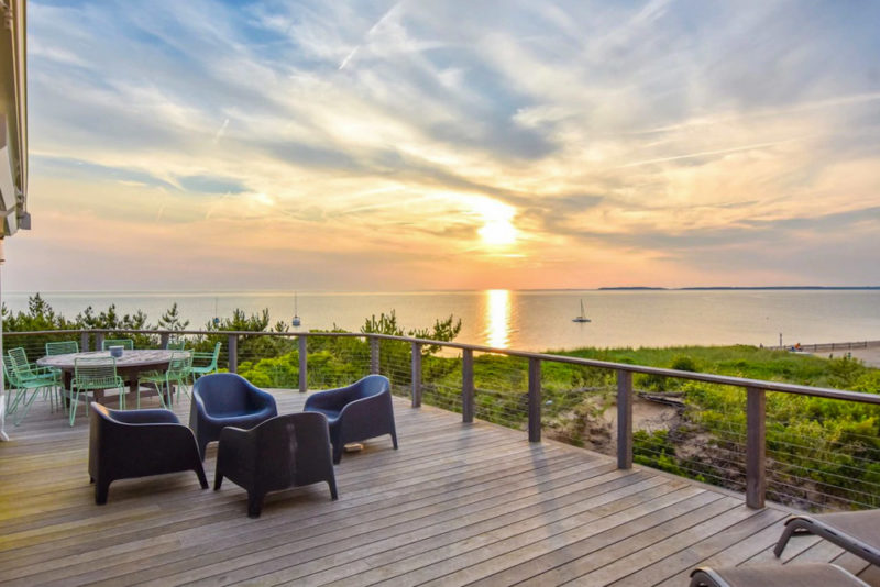 Unique Airbnbs in Cape Cod, Massachusetts: Waterfront Home Wrap Around Deck