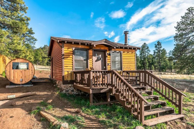 Unique Airbnbs in Flagstaff, Arizona: Tiny House with Sauna in National Forest