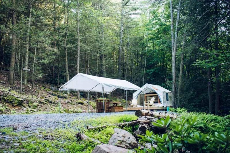 Best Poconos Airbnbs and Vacation Rentals: Secluded Tent in the Forest