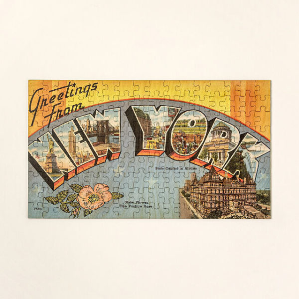 Best Gifts for Travelers: Vintage State Postcard Puzzle