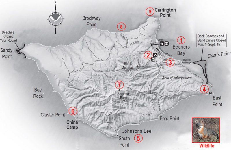 Santa Rosa Island Camping Map