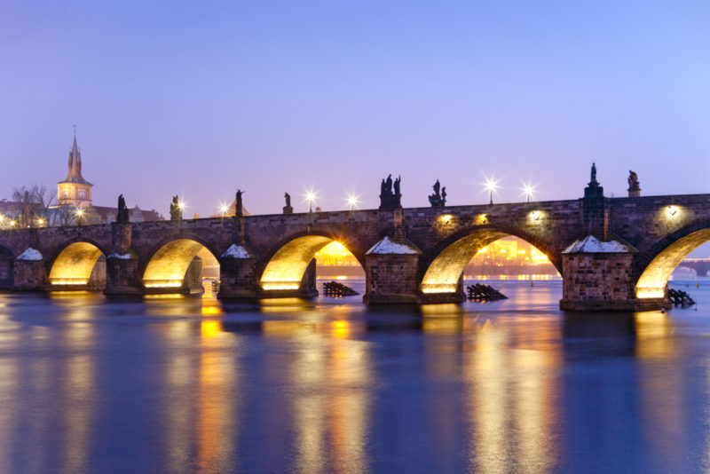 Unique Things to do in Prague: Sunset Stroll Over Charles Bridge