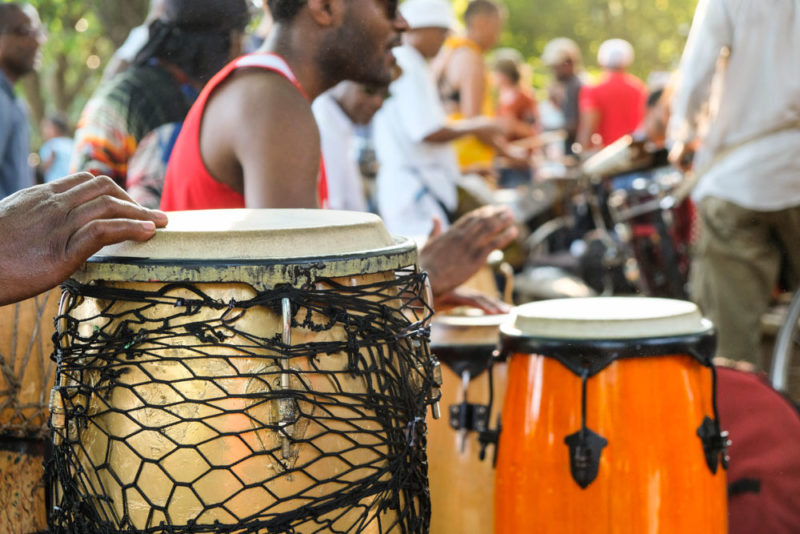 Unique Things to do in Asheville: Pritchard Park Drum Circle
