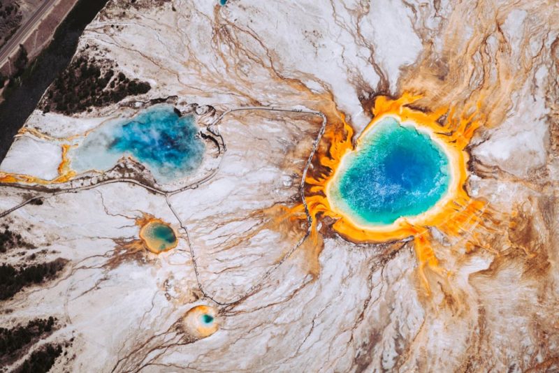 Unique Things to do in Yellowstone National Park: Rainbow-Colored Grand Prismatic Spring