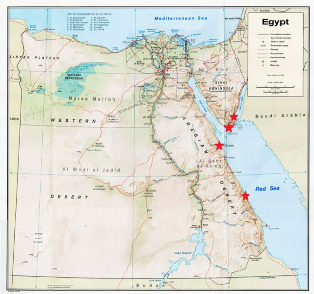 Dahab Dive Sites: Egypt Map