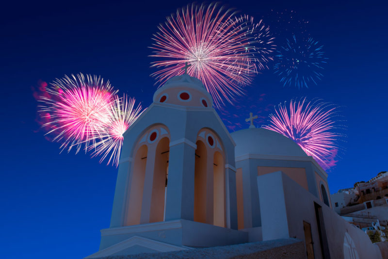 Fun Things to do in Greece: Fireworks display at the Ifestia Festival