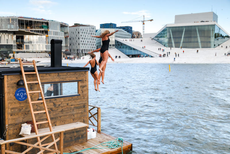 Cool Things to do in Oslo: Relax in a floating sauna