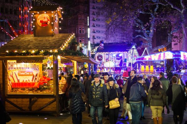 Festive Christmas Markets In London Christmas In Leicester Square 600x400 