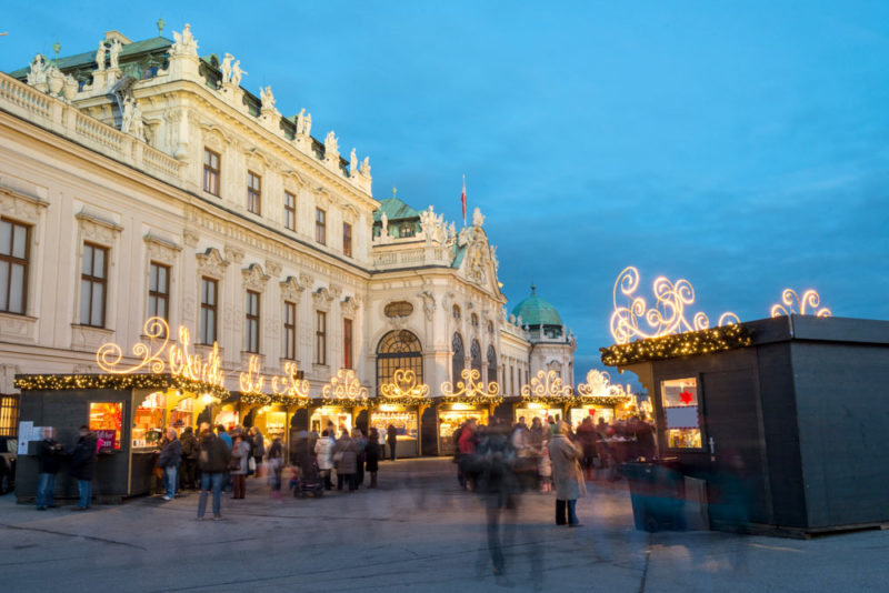 Festive Christmas Markets in Austria: Belvedere Palace