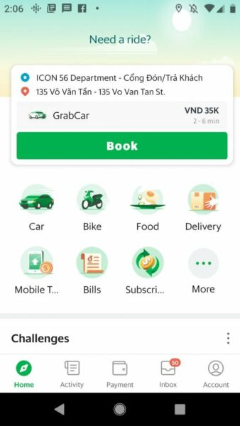 Grab App Uber Alternative: Vietnam