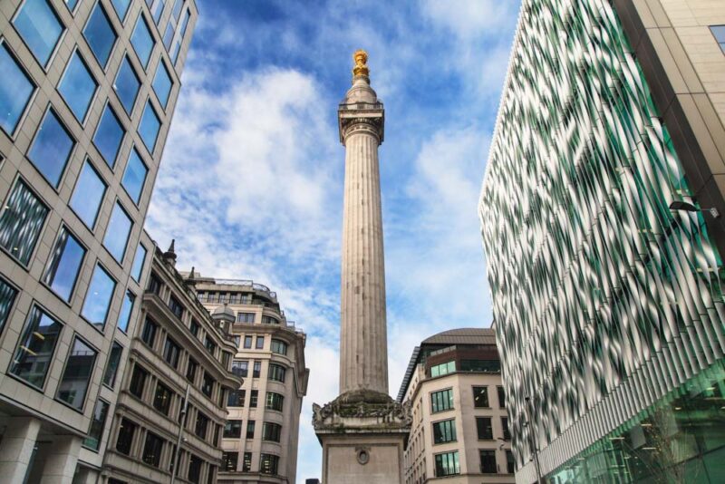 3 Days in London Weekend Itinerary: Monument to the Great Fire of London