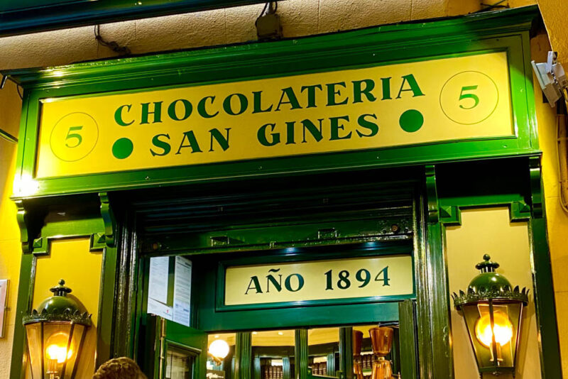 Madrid 3 Day Itinerary Weekend Guide: Chocolatería San Ginés 