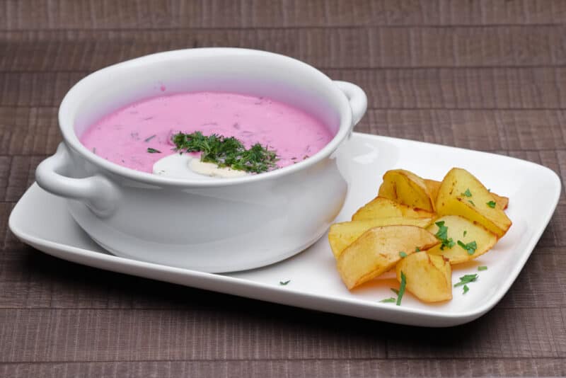 Unique Things to do in Vilnius, Lithuania: Cold Beetroot Soup
