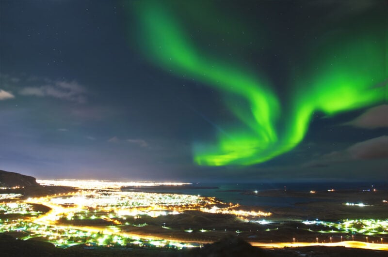 Best Places to Visit in Europe in February: Northern Lights in Reykjavik