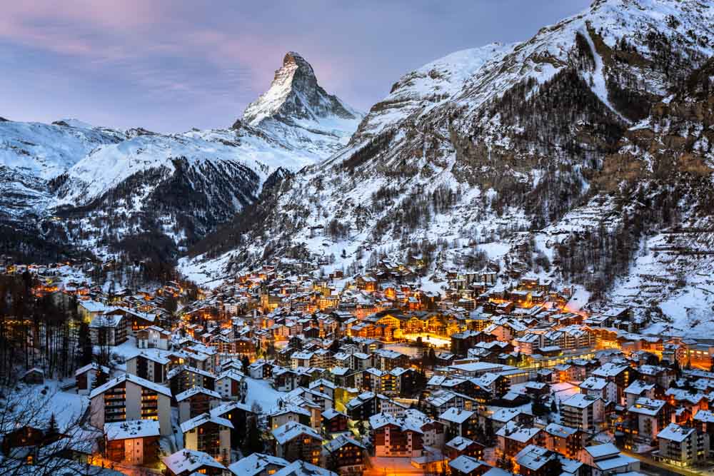 Places to Visit in Europe in December: Zermatt, Switzerland
